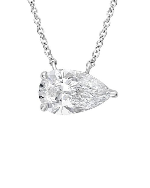 Diana M White 14K 4.00 Ct. Tw. Lab-Grown Diamond Solitaire Pendant