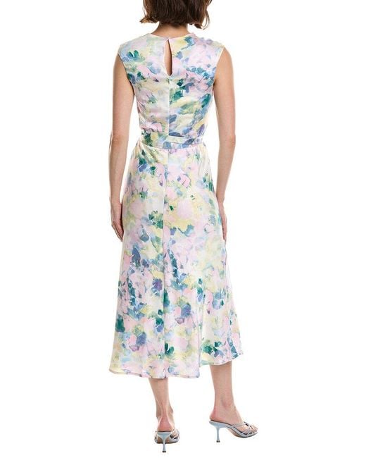 Tahari Blue Sleeveless Midi Dress
