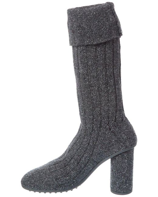 Bottega Veneta Gray Atomic Wool Sock Boot