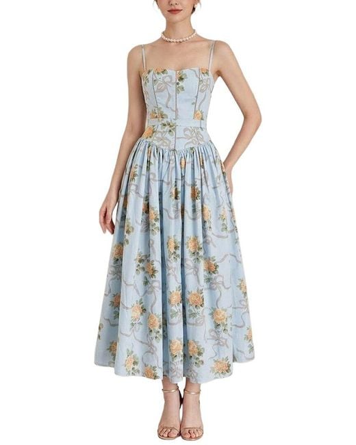 Amanda Royal Blue Midi Dress