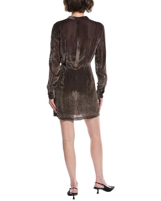 Rag & Bone Black Lyla Burnout Silk-Blend Mini Dress
