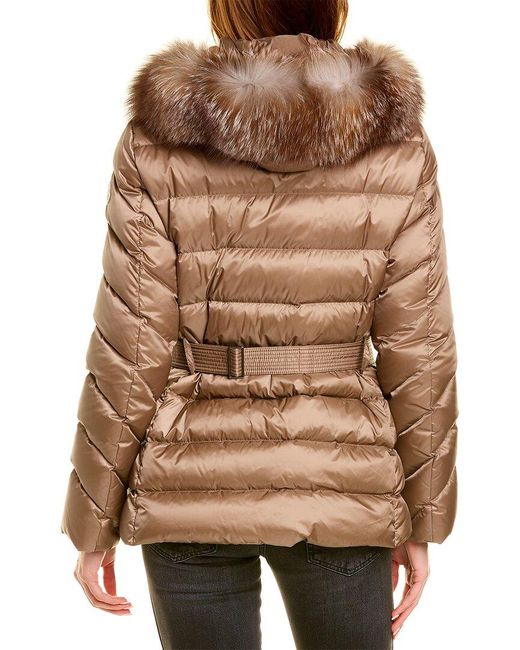 Moncler Short Down Jacket in Brown | Lyst