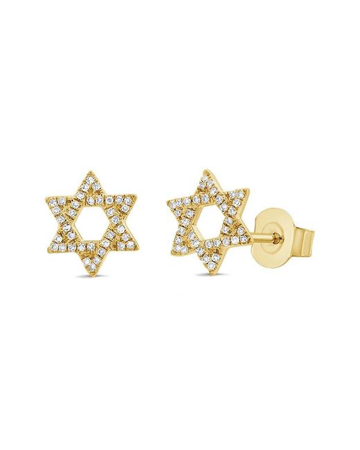 Sabrina Designs Metallic 14k 0.14 Ct. Tw. Diamond Star Of David Studs