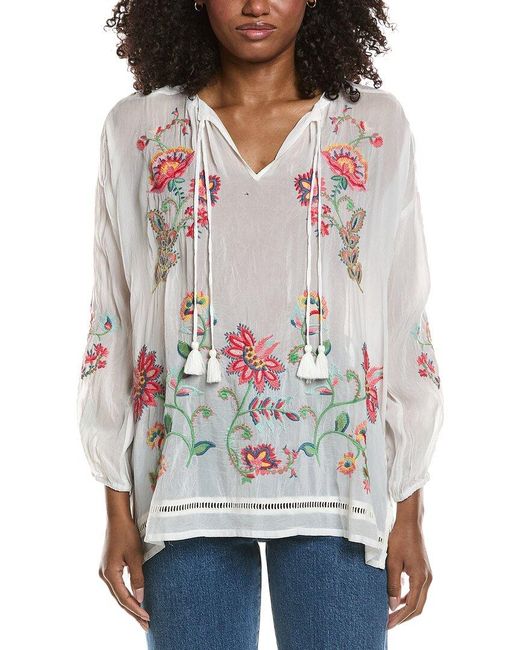 Johnny Was White Margot Blouse