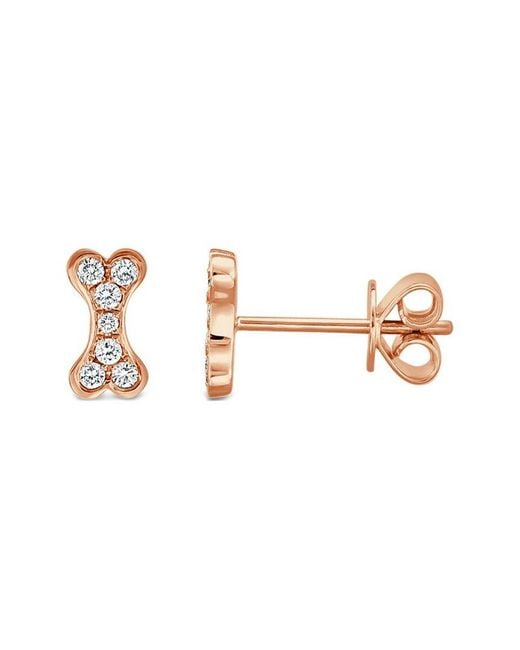 Sabrina Designs Metallic 14K 0.14 Ct. Tw. Diamond Dog Bone Studs