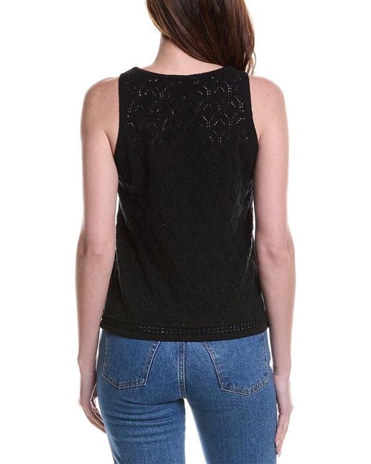 Vince Camuto Black Pointelle Tank Top