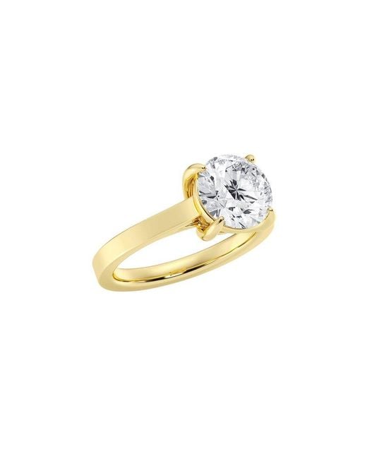 Lab Grown Diamonds Metallic 14K 3.00 Ct. Tw. Lab-Grown Diamond Solitaire Engagement Ring
