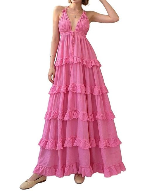 Linda Charm Pink Maxi Dress