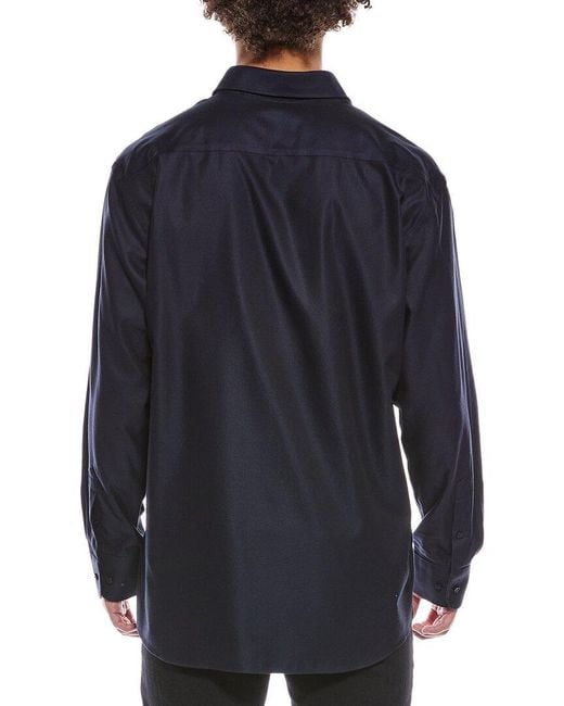 Eterna Blue Twill Kent Shirt for men
