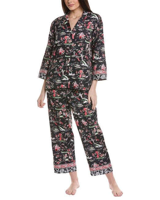 Natori Black 2pc Kana Pajama Set