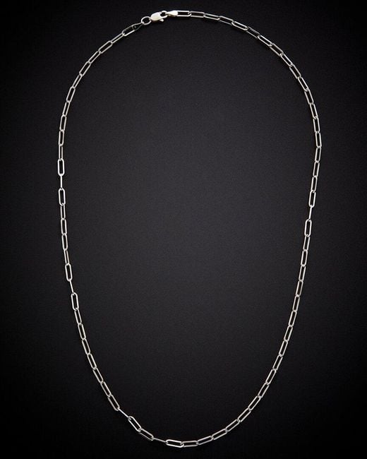 Italian Gold Black 18K 2.5Mm Paperclip Chain Necklace