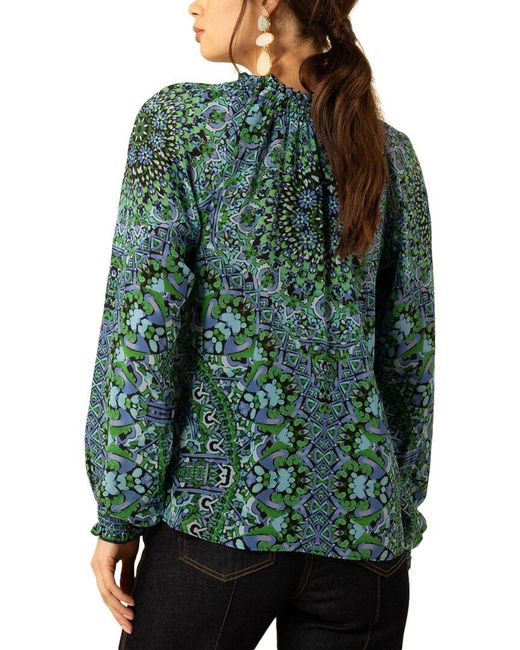 Hale Bob Green Wrenley Silk Top