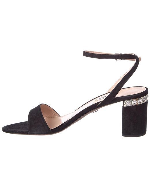 Miu Miu Metallic Suede Sandal