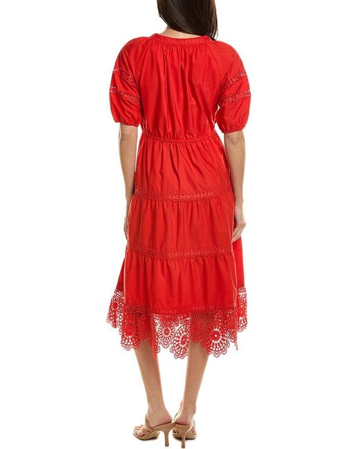 Tahari Red The Sydney Midi Dress