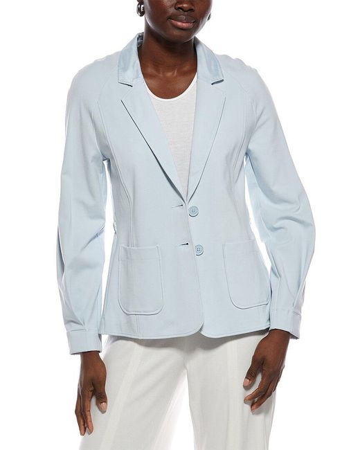 Marc Cain Blue Solid Blazer