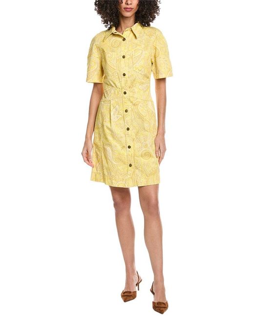 Etro Yellow Brass Denim Mini Dress