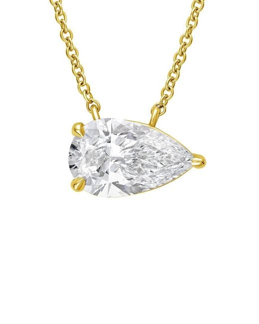 Diana M Metallic 14K 10.00 Ct. Tw. Lab-Grown Diamond Solitaire Pendant