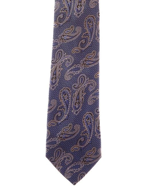 Etro Purple Paisley Silk Tie for men