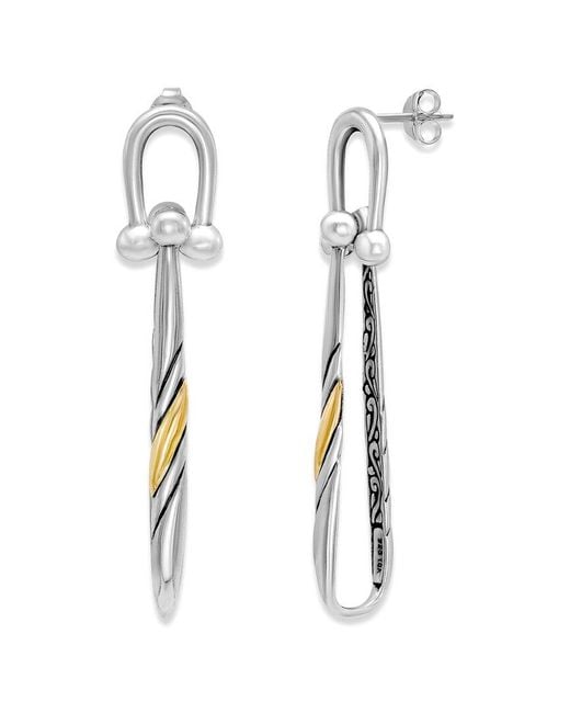 Samuel B. White 18k & Silver Elongated Drop Earrings