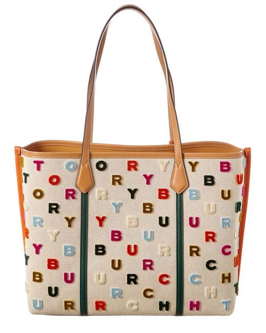 Tory Burch Perry Fil Coupe Triple Compartment Canvas Tote | Lyst Australia