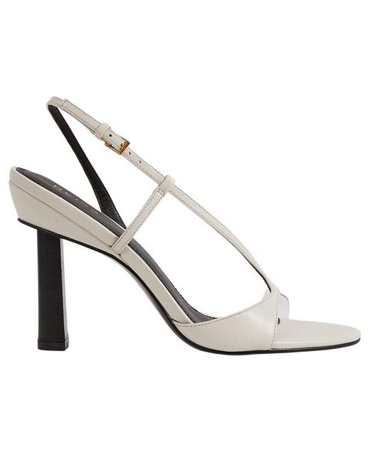 Reiss White Joy Asymmetric Leather Sandal