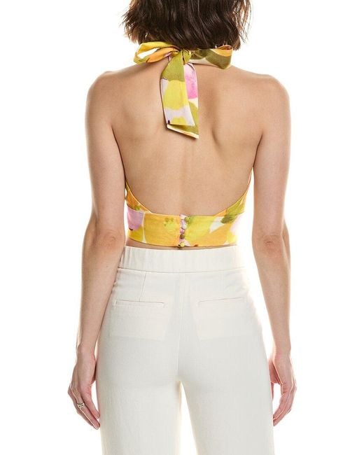 Bardot White Nicolette Halter Crop Top