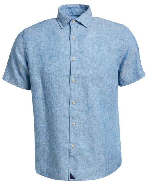 UNTUCKit Blue Slim Fit Wrinkle-resistant Cameron Linen Shirt for men