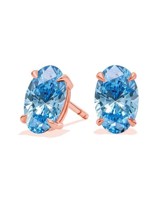 Amairah Blue 14K Rose 1.00 Ct. Tw. Lab-Grown Diamond Stud Earrings