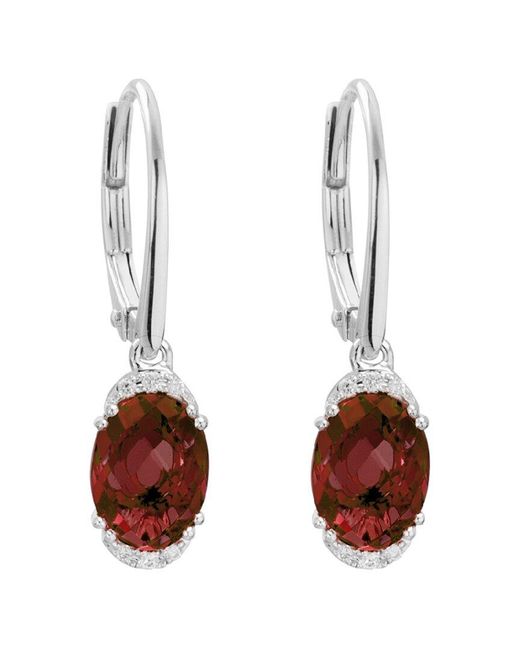 Diamond Select Cuts White 14k 3.64 Ct. Tw. Diamond & Garnet Earrings