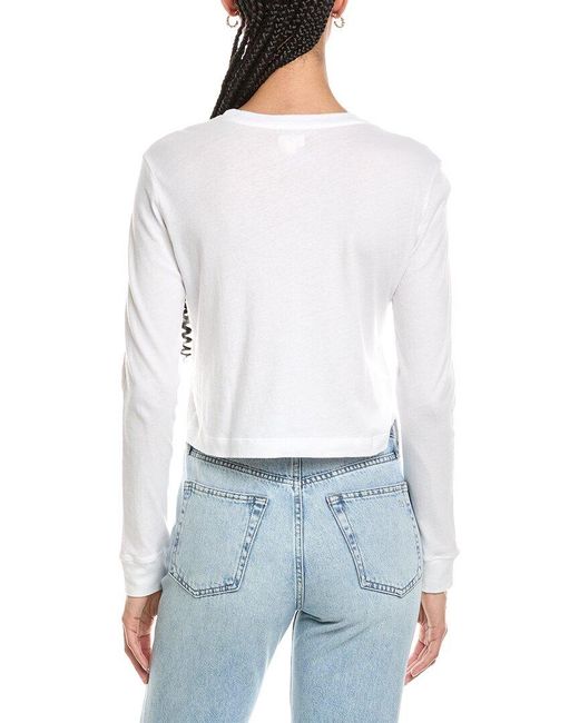 L'Agence White Benny Crop T-Shirt