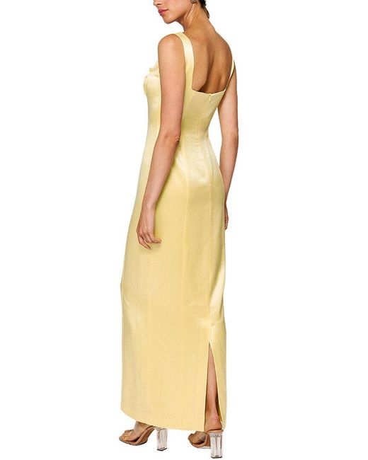 Line & Dot Metallic Limone Maxi Dress