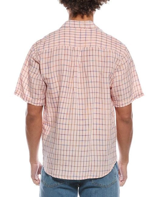 Tommy Bahama Red Manati Plaid Linen-Blend Shirt for men