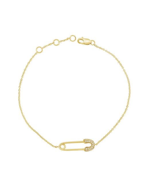 Sabrina Designs Metallic 14k 0.07 Ct. Tw. Diamond Safety Pin Bracelet