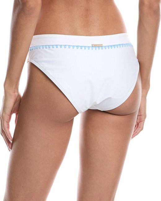 MILLY Blue Carvico With Crochet Stitch Bikini Bottom