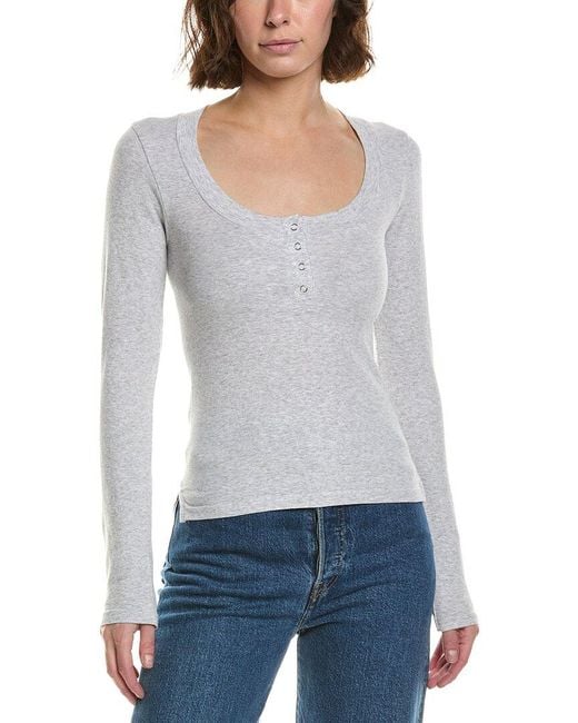 Free People Gray Wide Awake Layering Top