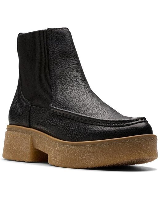 Clarks Black Linoso Top Leather Chelsea Boot