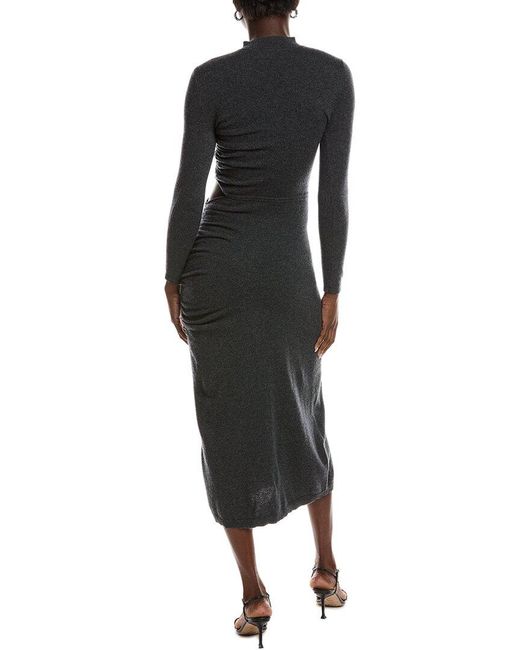 Sandro Black Wool & Cashmere-Blend Knit Maxi Dress