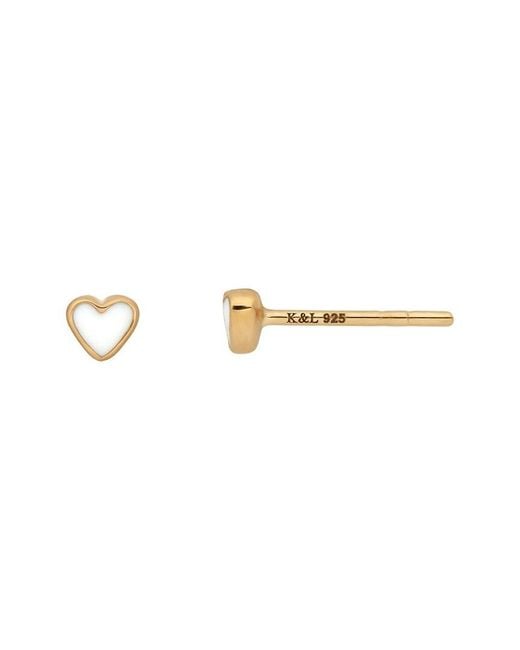 Karma and Luck White Plated Stud Earrings