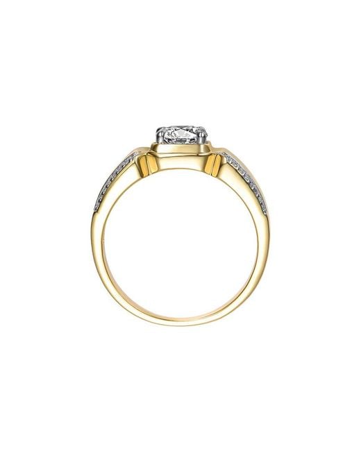 Genevive Jewelry Metallic Rachel Glauber 14K Plated Cz Engagement Ring for men