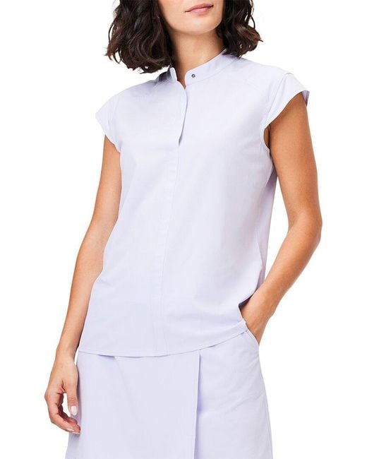 NIC+ZOE White Nic+zoe Tech Stretch Snap Neck Tank