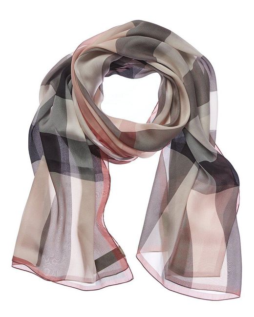 Burberry Mega Check Silk Scarf in Pink | Lyst Canada