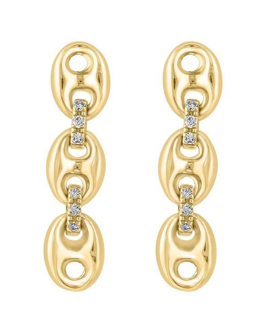 Effy Fine Jewelry Metallic 14K 0.04 Ct. Tw. Diamond Earrings