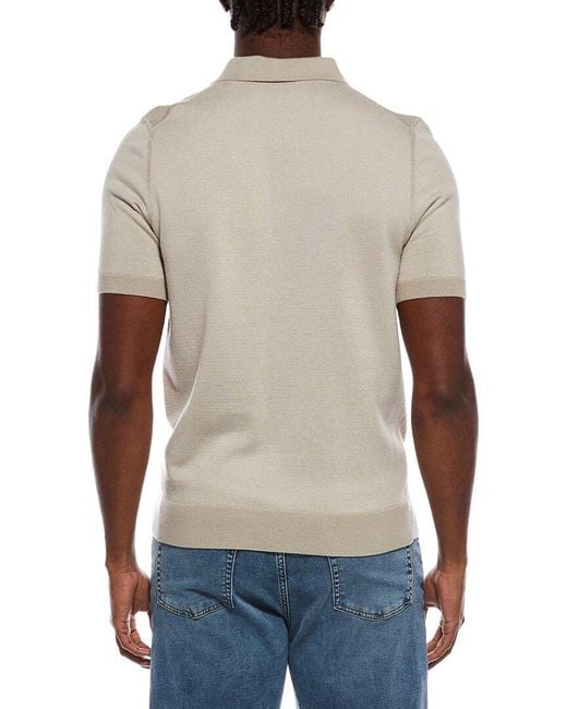 Vince Gray Birdseye Wool-Blend Polo Sweater for men