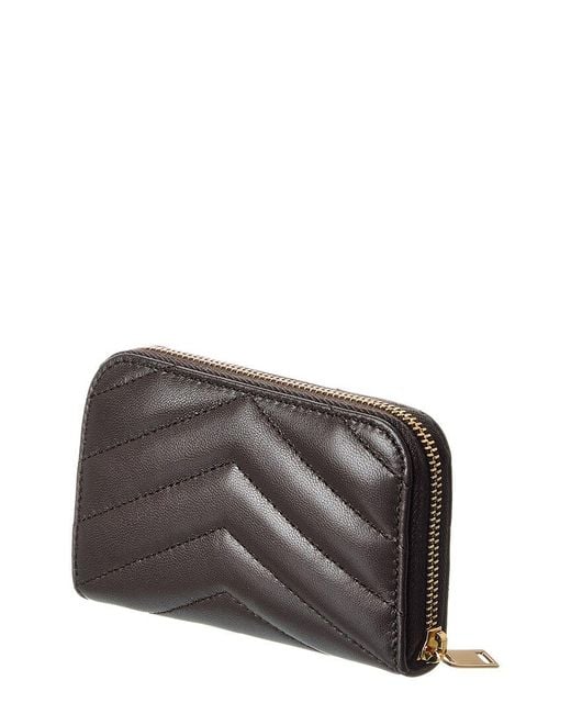Saint Laurent Gray Cassandre Leather Coin Purse
