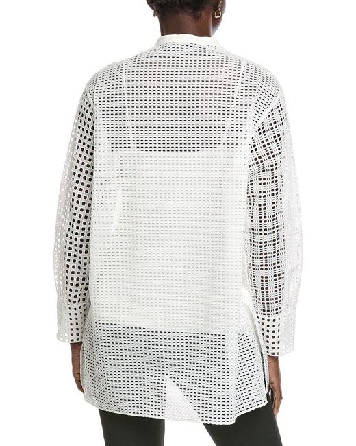 Akris White Eyelet Top