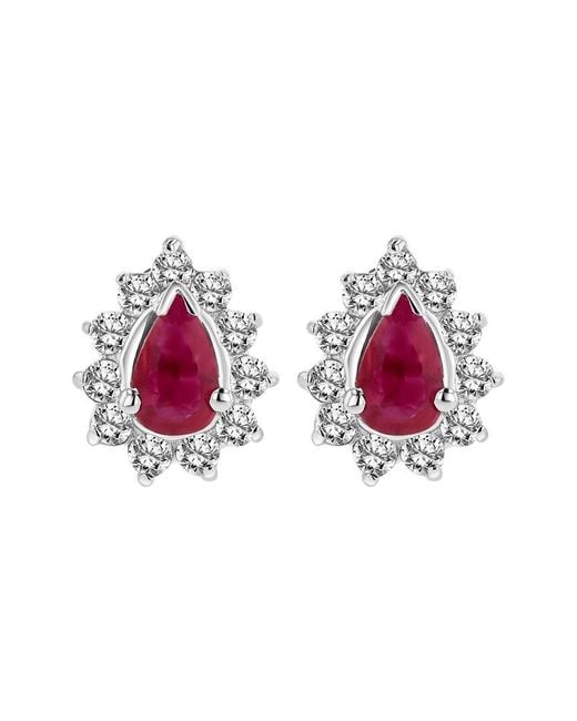 LEVARON Pink 14K 0.70 Ct. Tw. Diamond & Ruby Earrings