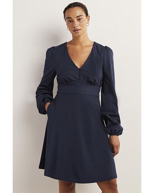 Boden Blue V-neck Jersey Tea Dress