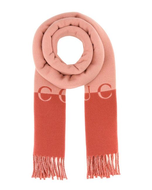 Gucci Red Wool & Cashmere-Blend Scarf