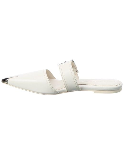 McQueen White Boxcar Leather Flat