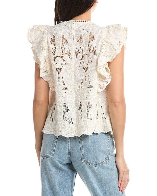 Stellah White Hannah Novelty Lace Top